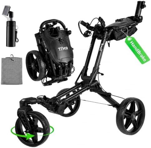 Tivor Golf Push Cart with 360° Front Wheels & Handbrake (B0G58QW1PL)