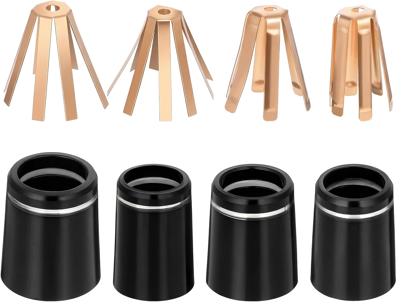 4 Pcs Golfs Club Ferrules + 4 Pcs Universal Durable Brass Golf Shaft Adapter Shims 335 350 370 Golf Ferrules for Workshop Golfs Brass Adapter Spacer Shims for Iron Shaft